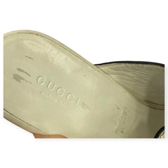 Gucci Hasler Horsebit White Leather Platform Mules - Picture 6 of 6